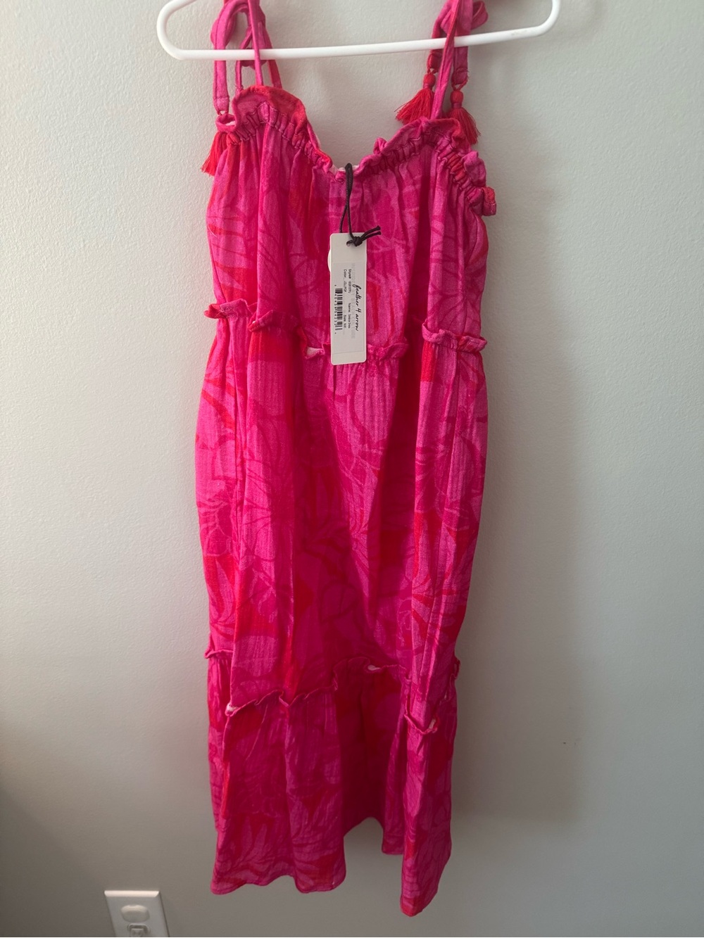 Girls Bright Pink Sundress with Adjustable Straps